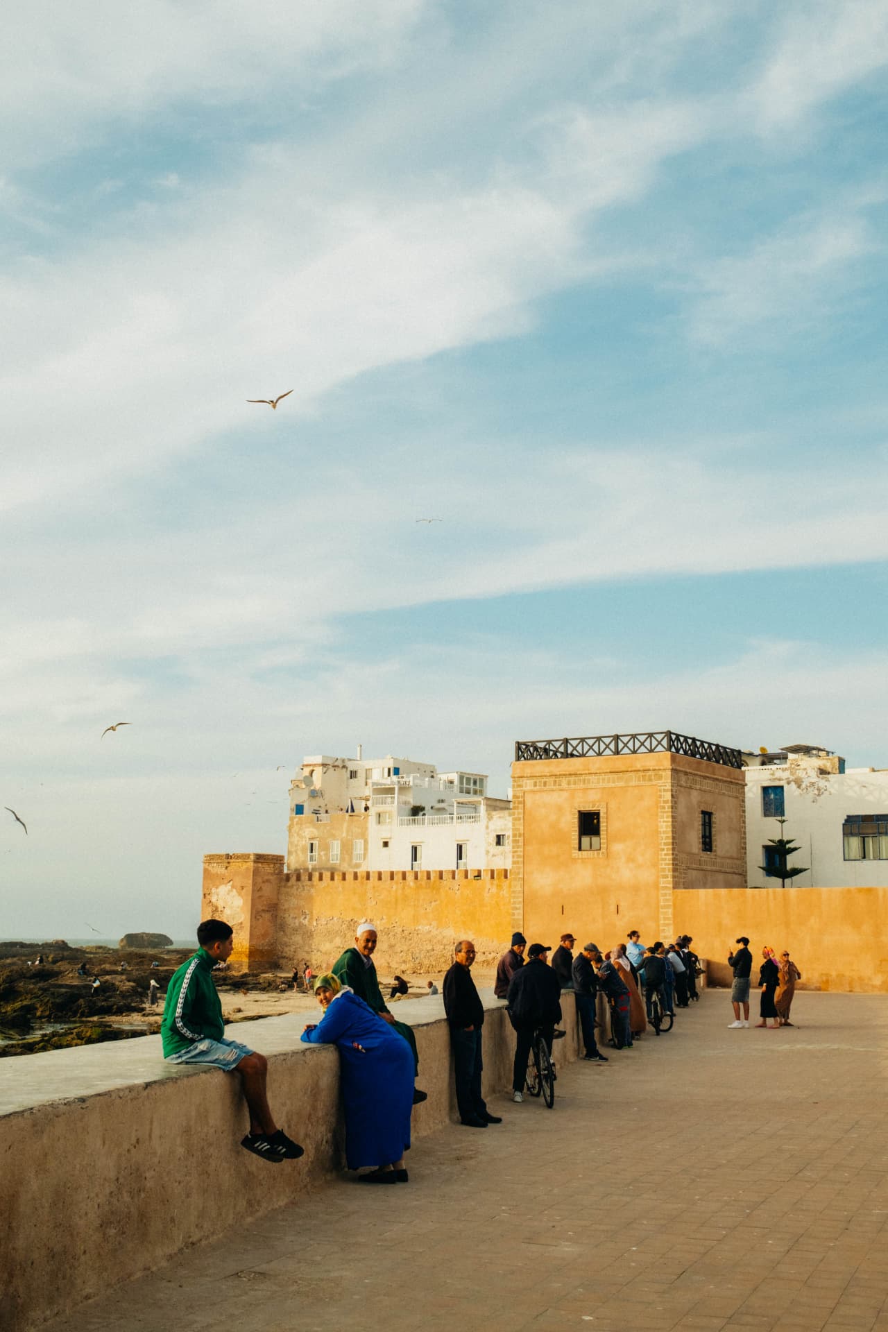 Les remparts d'Essaouira au coucher du soleil