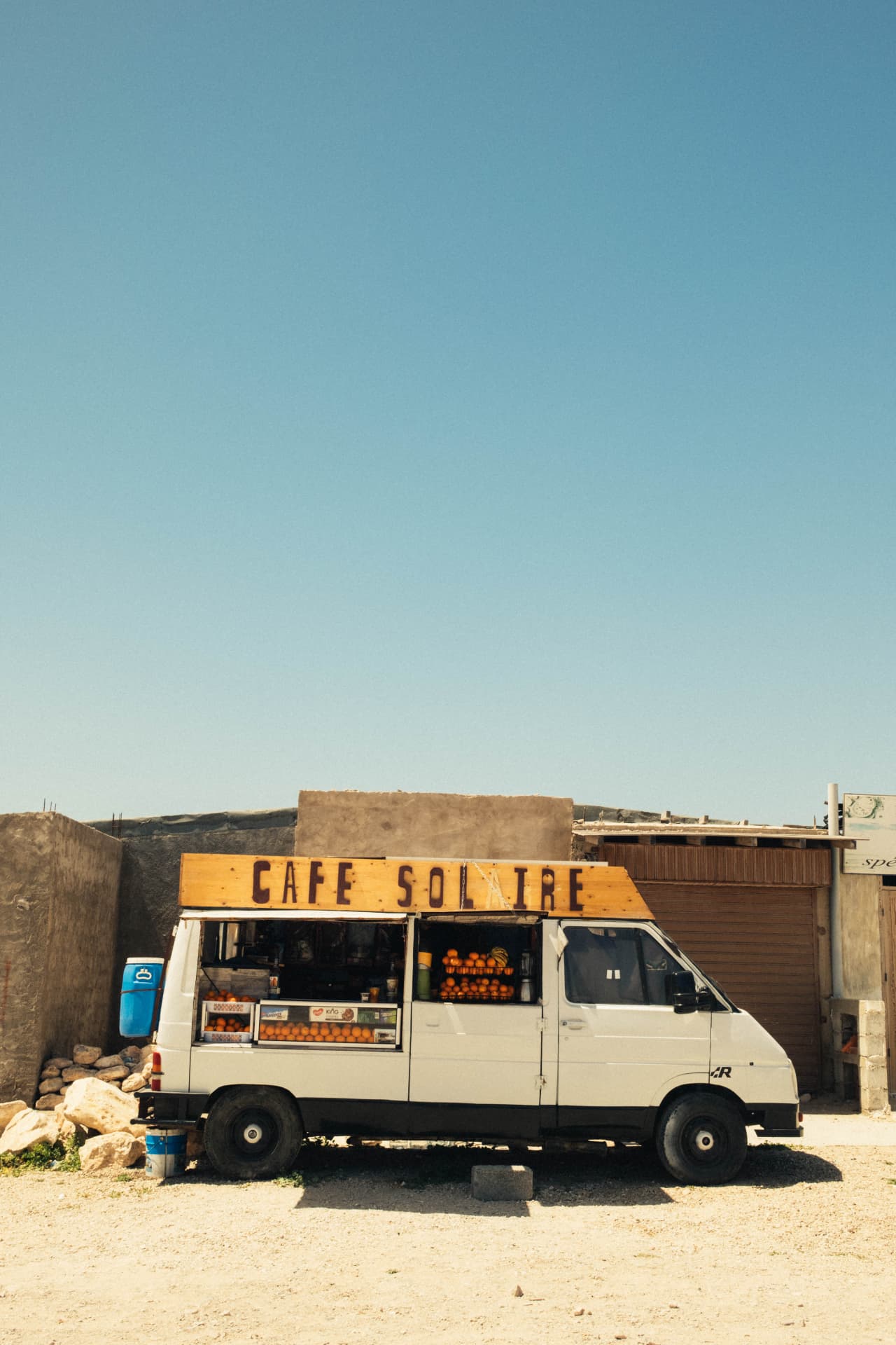 Café Solaire, van à jus d'orange